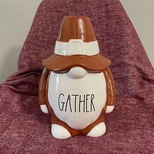 Rae Dunn male “Gather” decorative gnome.